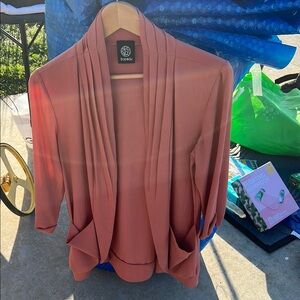 Bobeau Coral Open Front Cardigan